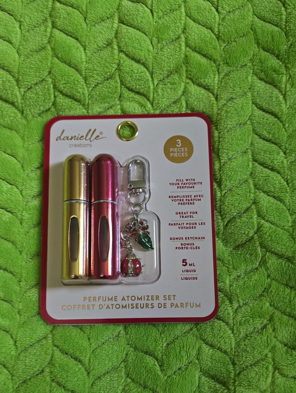 danielle creations Green & Pink Travel Perfume Atomizer Set - 3 Piece